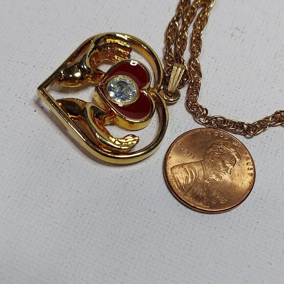 Lindenwold Necklace Double Heart Healing Hands 2 pendants 1 chain - Picture 5 of 7